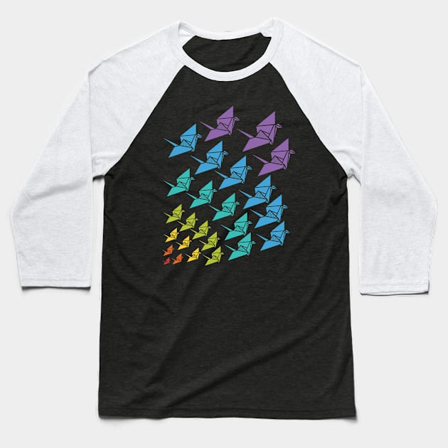 Origami Crane Japenese Art Gift Baseball T-Shirt by Jackys Design Room